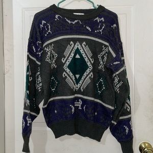 Cool vintage acrylic sweater. Size M. Sears.